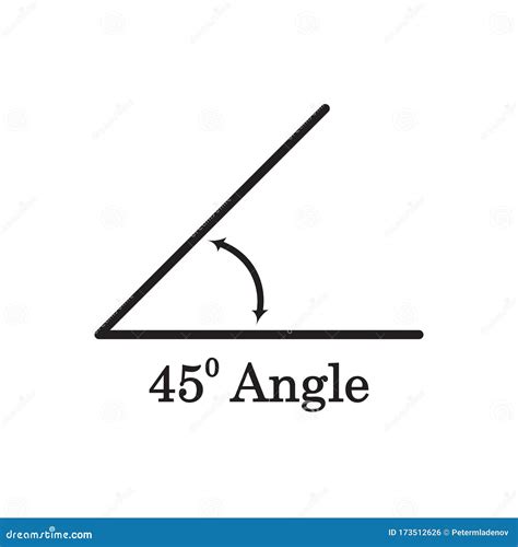 45 Degree Angle Icon, Isolated on White, Vector Illustration. Stock Vector - Illustration of ...