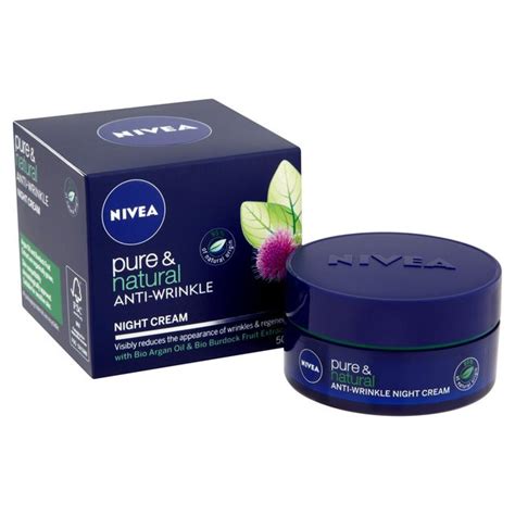 Nivea Pure & Natural Facial Anti-Wrinkle Night Cream | Skin Care ...