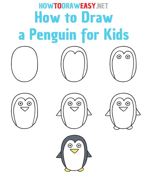 How to Draw a Penguin for Kids - How to Draw Easy