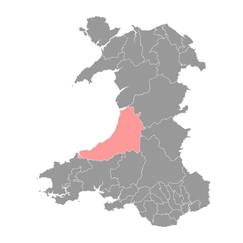 Ceredigion map, district of Wales. Vector illustration. 25452159 Vector ...