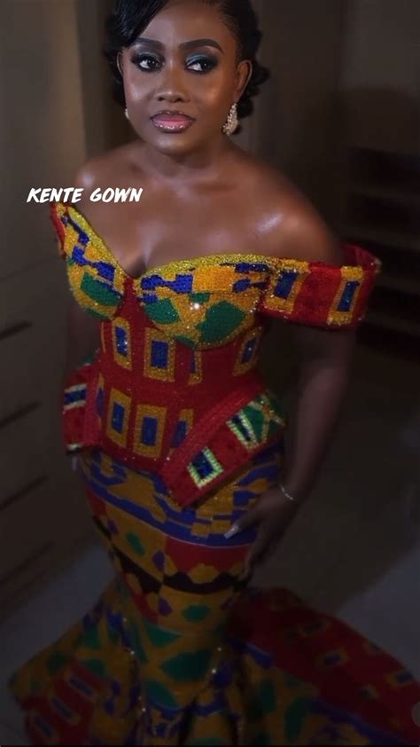 Kente gown| Ghanaian Wedding | African dress, Kente dress, African fashion