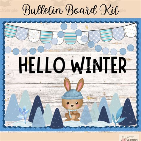 Winter/January Bulletin Board Set Classroom decor Winter Bulletin Board Kit by Teach Simple