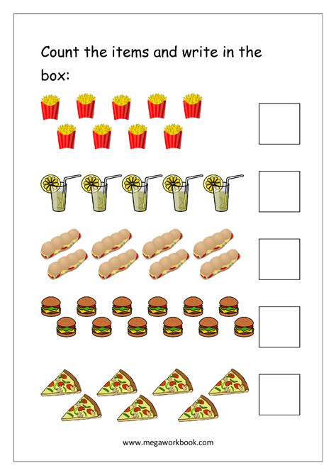 Free Printable Number Counting Worksheets - Count and Match - Count and ...