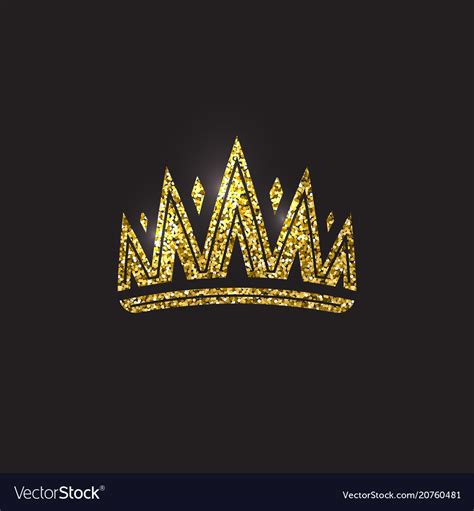 Queen crown royal gold headdress king golden Vector Image