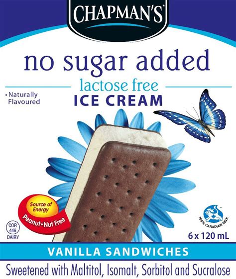 Chapman's No Sugar Added Lactose Free Ice Cream Vanilla Sandwiches ...