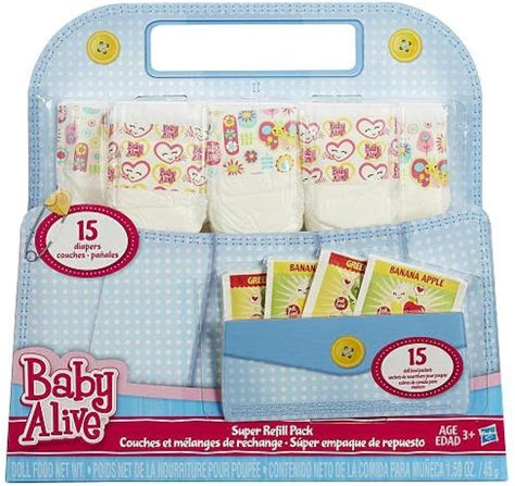 Amazon.com: Baby Alive Doll Food and Diapers Super Refill Pack - 15 pieces : Toys & Games