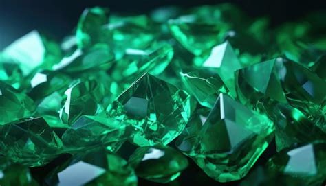 Premium Photo | Closeup of a pile of green crystals