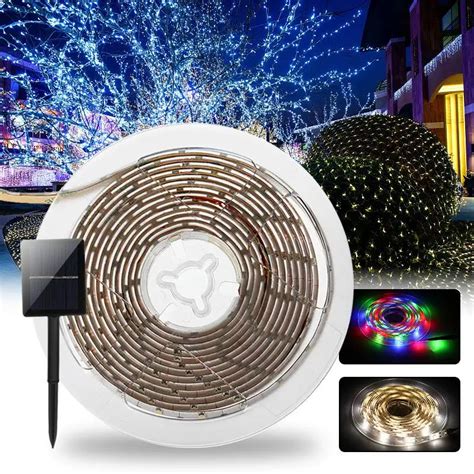 Solar Powered LED Strip Lights SMD2835 8 Modes RGB/Warm White Waterproof IP65 LED Holiday Strip ...