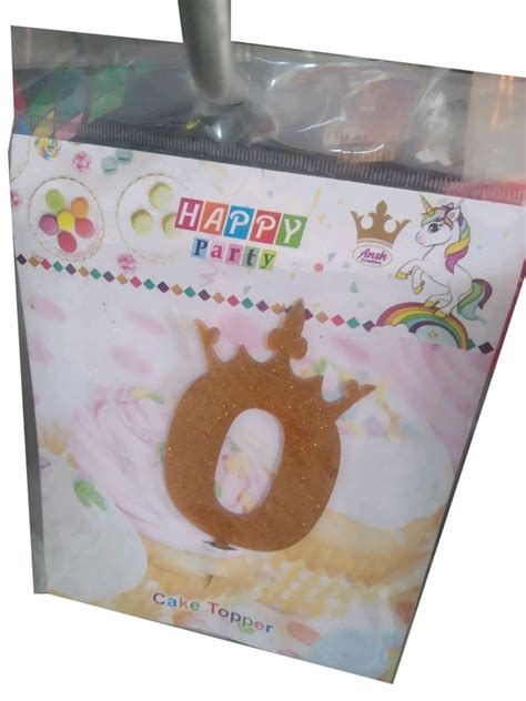 Plastic Golden 0 Shaped Cake Topper, For Decoration, Packaging Type: Packet at Rs 25/packet in ...