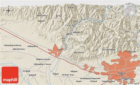 Shaded Relief 3D Map of Karaj