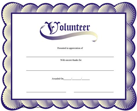 9 Free Sample Volunteer Certificate Templates - Printable Samples