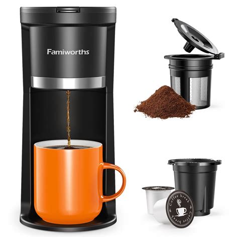 Famiworths Mini Coffee Maker Single Serve, Instant Coffee Maker One Cup ...