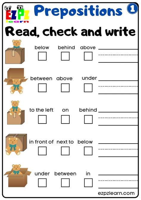 Prepositions In, On, Under Worksheets For Kindergarten