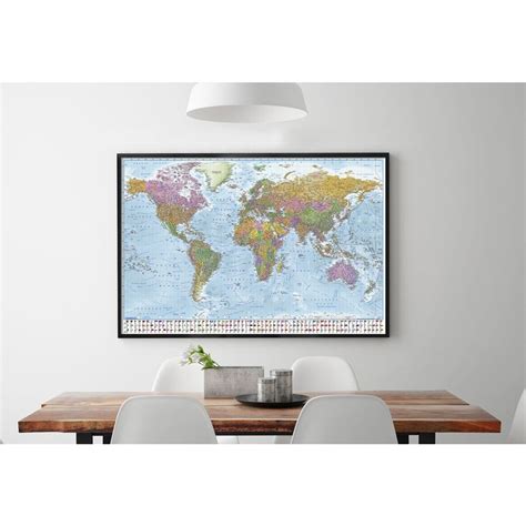 Poster World Map - Flags | Wall Art | 3+1 FREE | UKposters