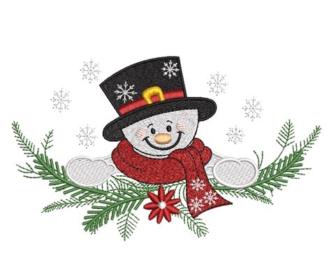 Snowman Machine Embroidery Design Winter Embroidery 4 - Etsy