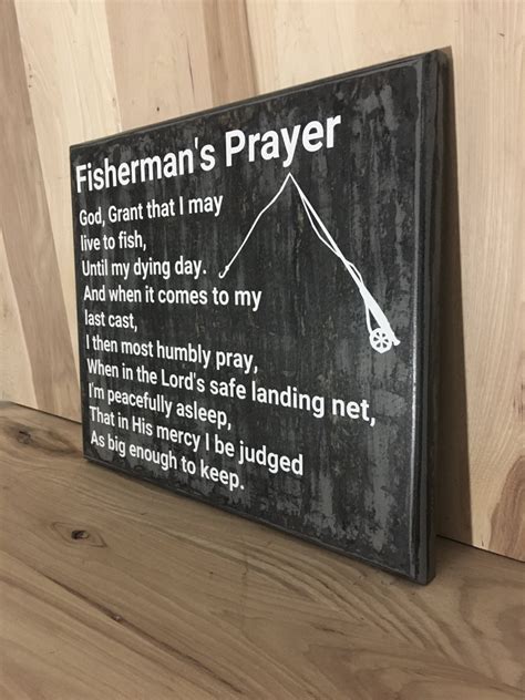 Fisherman's Prayer Wood Sign, Fishing Sign, Religious Wooden Sign ...