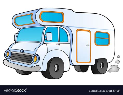 Cartoon camping van Royalty Free Vector Image - VectorStock | Camper drawing, Camping cartoon ...