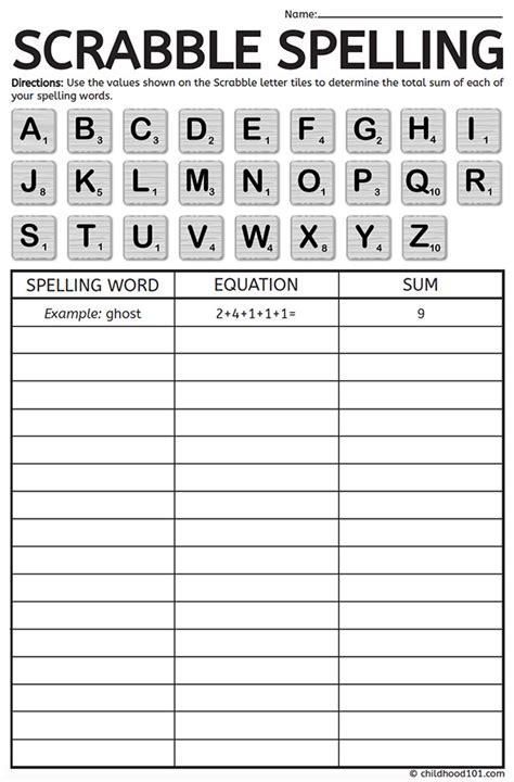 Scrabble Spelling Word Game for Use With Any Word List