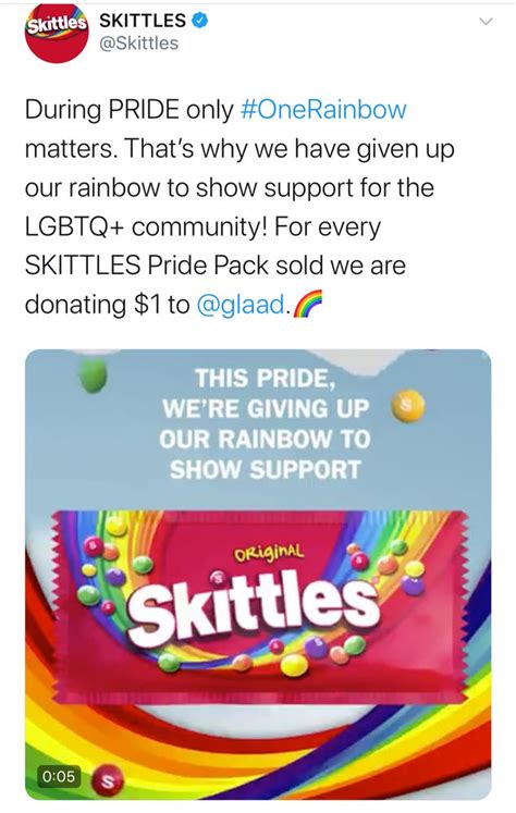 Skittles Will Give Up It's Rainbow to Celebrate Pride Month