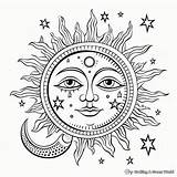 Sun And Moon Coloring Pages For Adults sketch template