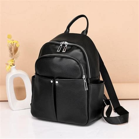 GZ259 Leather Cool Backpack - Soft Large Capacity School Bags for ...