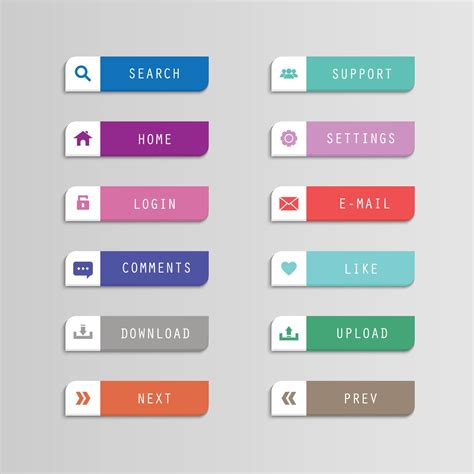 Vector set flat icon button icon web design element. 8216945 Vector Art at Vecteezy