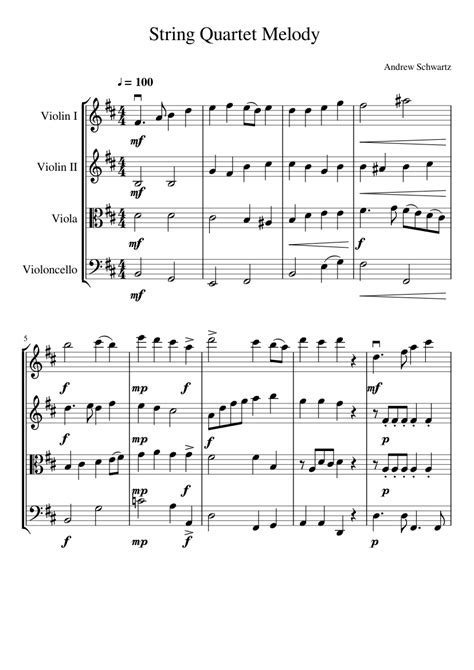 String Quartet sheet music download free in PDF or MIDI