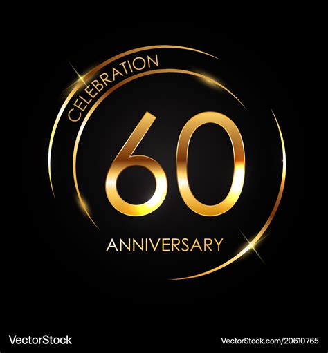 Template 60 years anniversary Royalty Free Vector Image