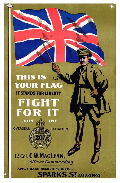 Vintage WW1 Propaganda Poster Canadian This Is Your Flag! Classic ...