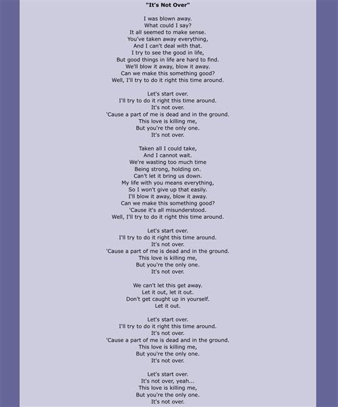 "It's Not Over" by Daughtry. | Song Lyrics | Pinterest