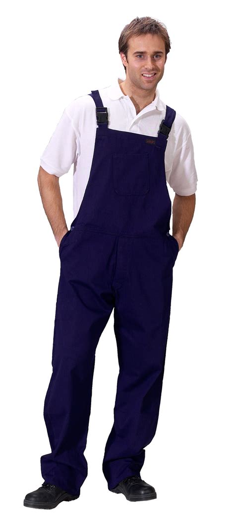 Cotton Drill Painters Bib and Brace White or Navy 32" - 48" Overalls Front Pouch | eBay