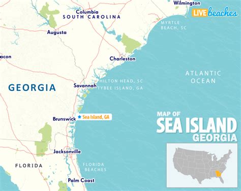 Map of Sea Island, Georgia - Live Beaches