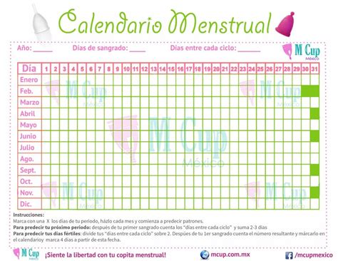 Calendario Menstrual Para Imprimir 2020