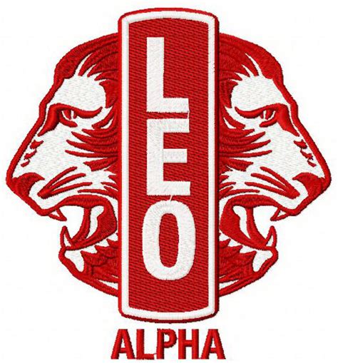 Leo Club logo embroidery design