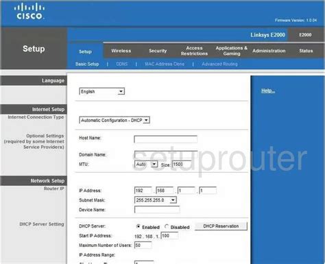 Setup WiFi on the Cisco Linksys E2000