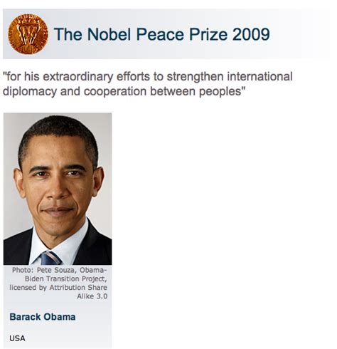 Obama wins 2009 Nobel Peace Prize – Congratulations! – Gabriel