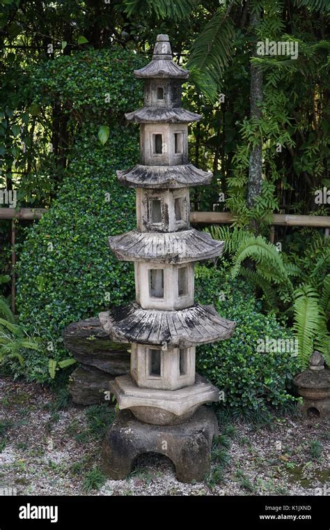 Old Stone lantern in traditional Japanese garden - Phuket ,Thailand ...