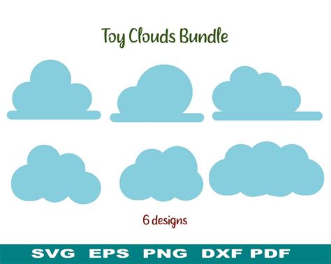 Toy Story Clouds Svg,cloud Cut Files for Nursery Wall Decor Themed Birthday Party Printable ...