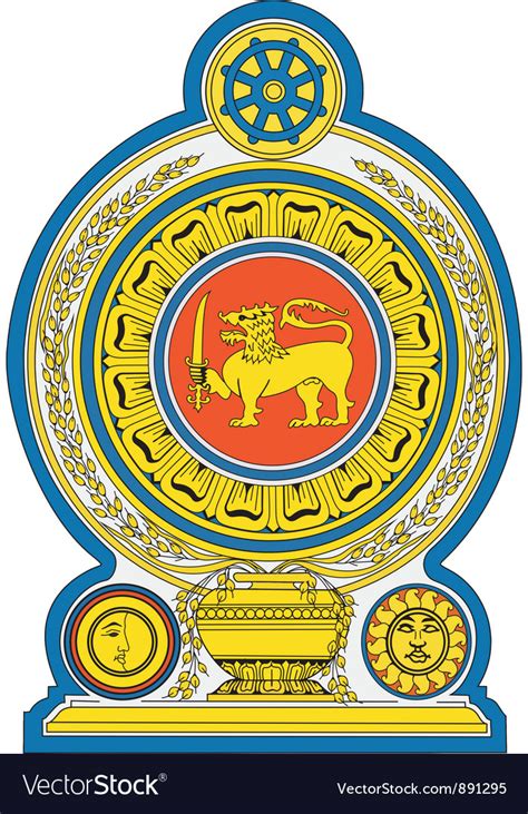 Democratic Socialist Republic of Sri Lanka Emblem Vector Image