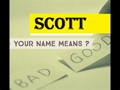 Scott Name Meaning - Names First Name - YouTube