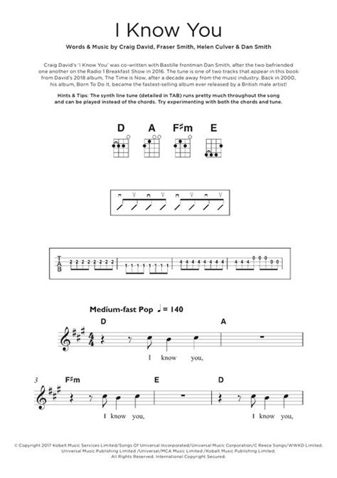 Craig David I Know You (feat. Bastille) Sheet Music Notes, Chords | Sheet music notes, Sheet ...