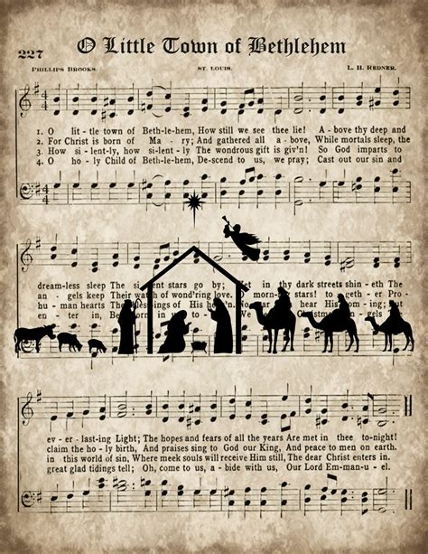 O Little Town of Bethlehem Christmas Music Page Printable - Knick of ...