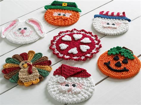 Holiday CD Coasters Crochet Pattern PDF