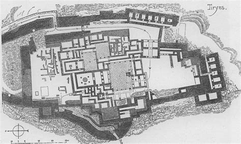 Image: Tiryns, map of the palace and the surrounding fortifications