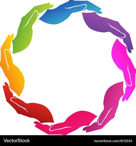 Hands support logo Royalty Free Vector Image - VectorStock