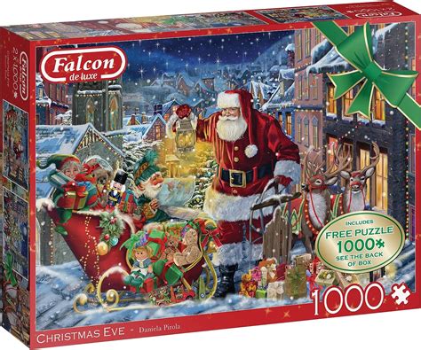 Amazon.com: Jumbo, Falcon de Luxe – Christmas Eve, Christmas Jigsaw Puzzle for Adults, 2 x 1000 ...