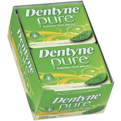 Dentyne Pure Gum, Mint with Melon Accents, Sugar Free, 9-Piece Packages (Pack of 10) - Walmart ...