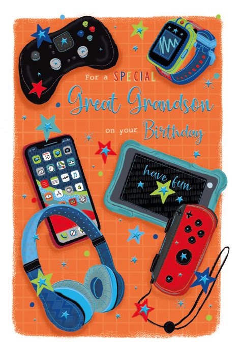 Great Grandson birthday card - gamer – Cards Through The Post.com