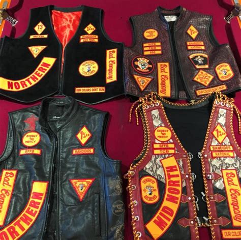 Bandidos Motorcycle Club Leather Vests with Patches