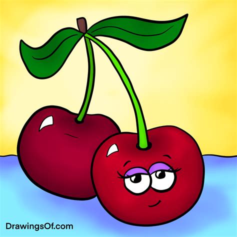 Cherry Drawing: Easy, Cute Instructions - Drawings Of...